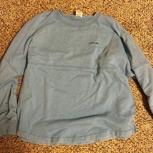 Pink sweatshirt baby blue